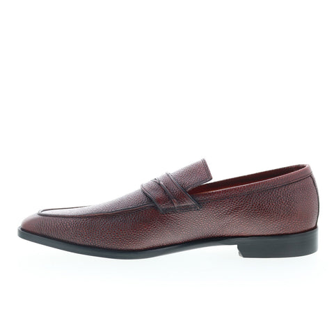 Zelli Italia Meo Pebble Grain Loafer Mens Burgundy Loafers Penny Shoes
