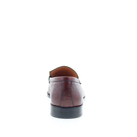Zelli Italia Meo Pebble Grain Loafer Mens Burgundy Loafers Penny Shoes