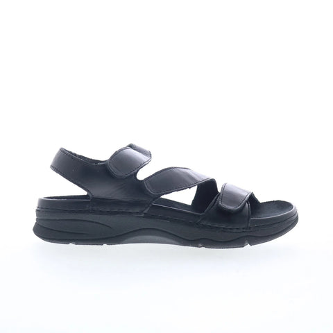 Drew Angela 17023-12 Womens Black Narrow Leather Strap Strap Sandals Shoes