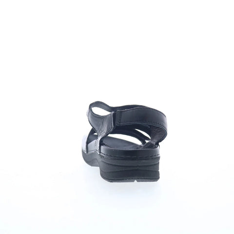 Drew Angela 17023-12 Womens Black Narrow Leather Strap Strap Sandals Shoes