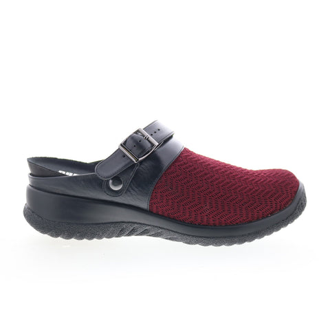 Drew Savannah 17100-5Z Womens Burgundy Narrow Leather Clog Flats Shoes