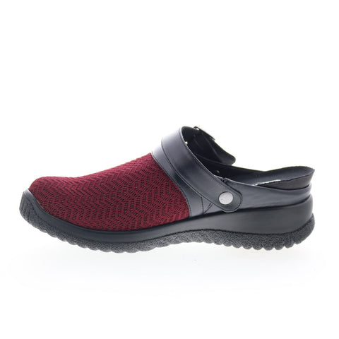 Drew Savannah 17100-5Z Womens Burgundy Narrow Leather Clog Flats Shoes