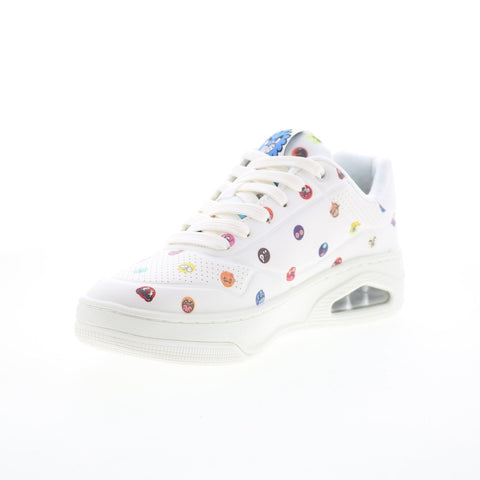 Skechers Uno Court Vexx Multi Moji Womens White Lifestyle Sneakers Shoes