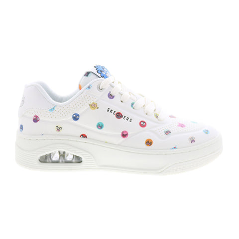 Skechers Uno Court Vexx Multi Moji Womens White Lifestyle Sneakers Shoes