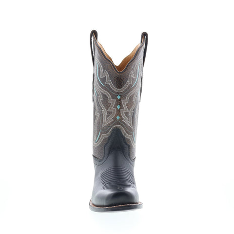 Jama Old West 18008 Womens Black Leather Slip On Cowboy Western Boots