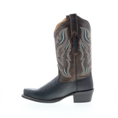 Jama Old West 18008 Womens Black Leather Slip On Cowboy Western Boots