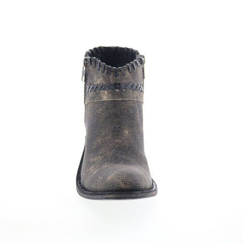 Jama Old West Snip Toe 18155 Womens Gray Leather Zipper Western Boots