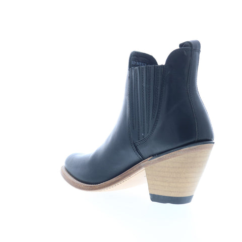 Jama Old West 18157 Womens Black Leather Slip On Cowboy Western Boots