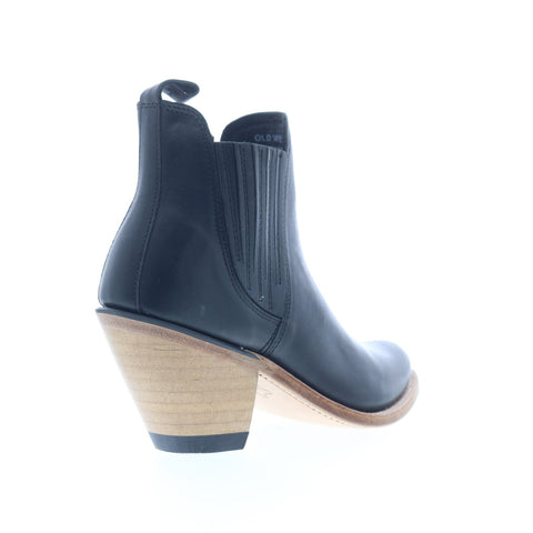 Jama Old West 18157 Womens Black Leather Slip On Cowboy Western Boots