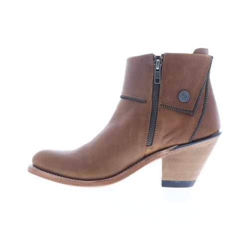 Jama Old West Leather Upper 18160 Womens Brown Cowboy Western Boots