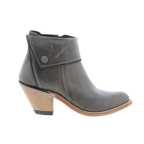 Jama Old West Snip Toe 18161 Womens Gray Leather Zipper Western Boots