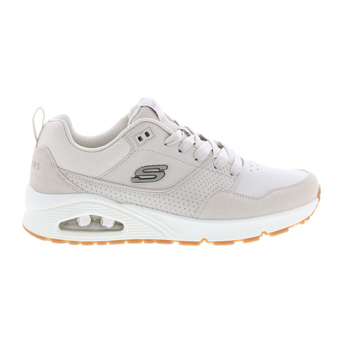 Skechers Uno Retro One 183020 Mens Beige Leather Lifestyle Sneakers Shoes