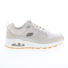 Skechers Uno Retro One 183020 Mens Beige Leather Lifestyle Sneakers Shoes