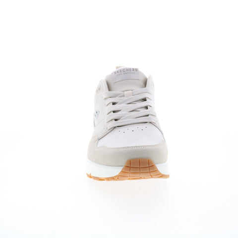 Skechers Uno Retro One 183020 Mens Beige Leather Lifestyle Sneakers Shoes