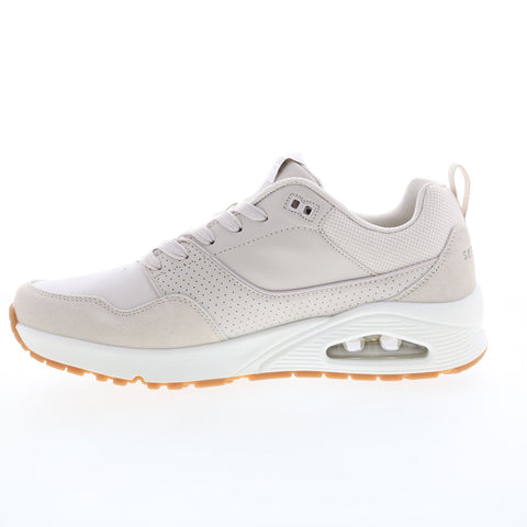 Skechers Uno Retro One 183020 Mens Beige Leather Lifestyle Sneakers Shoes