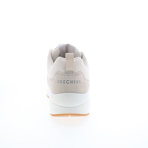 Skechers Uno Retro One 183020 Mens Beige Leather Lifestyle Sneakers Shoes