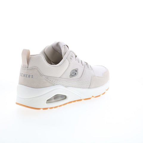 Skechers Uno Retro One 183020 Mens Beige Leather Lifestyle Sneakers Shoes