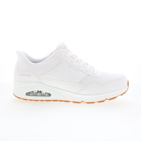 Skechers Uno - Banksia 183022W-WHT Mens White Wide Lifestyle Sneakers Shoes