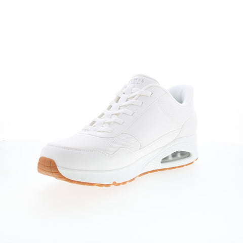 Skechers Uno - Banksia 183022W-WHT Mens White Wide Lifestyle Sneakers Shoes