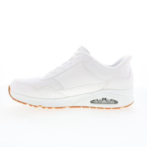 Skechers Uno - Banksia 183022W-WHT Mens White Wide Lifestyle Sneakers Shoes