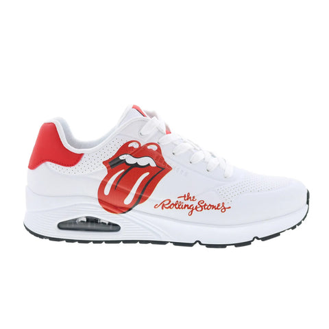 Skechers Uno - Rolling Stones Single! Mens White Lifestyle Sneakers Shoes