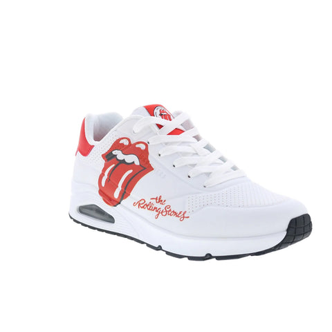 Skechers Uno - Rolling Stones Single! Mens White Lifestyle Sneakers Shoes