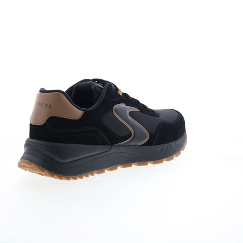 Skechers Fury Retro Jogger 183266 Mens Black Suede Lifestyle Sneakers Shoes