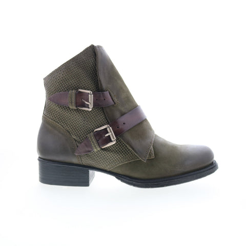Miz Mooz Nestle 185675-206-0002 Womens Green Leather Ankle & Booties Boots