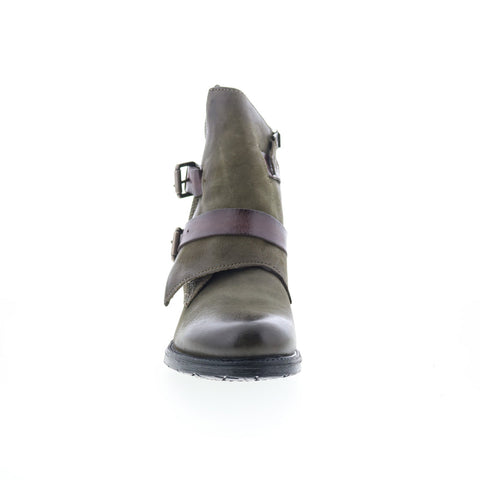 Miz Mooz Nestle 185675-206-0002 Womens Green Leather Ankle & Booties Boots