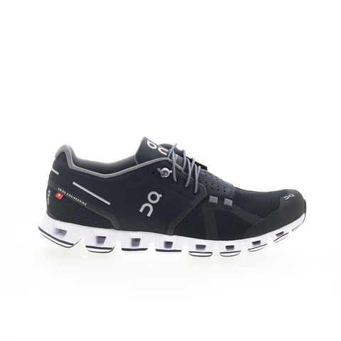 On Cloud 19.0001 Womens Black Mesh Lace Up Athletic Running Shoes