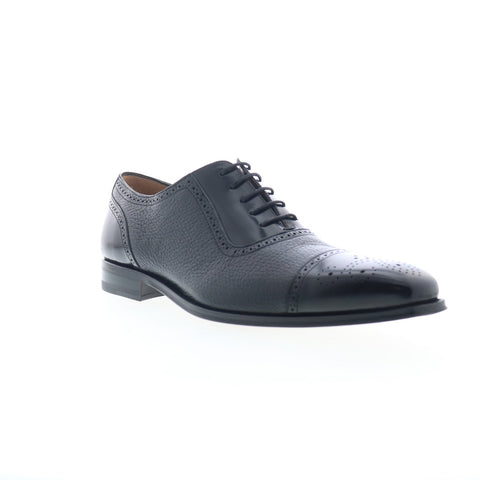 Mezlan Murino Calf & Deerskin Cap Toe 19051 Mens Black Oxfords Cap Toe Shoes