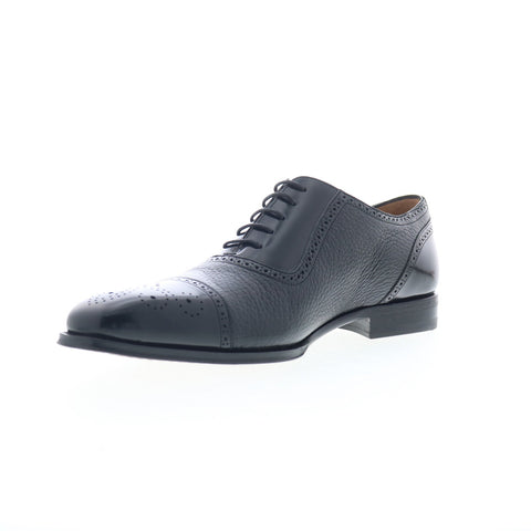 Mezlan Murino Calf & Deerskin Cap Toe 19051 Mens Black Oxfords Cap Toe Shoes