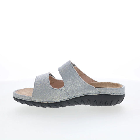 Drew Cruize 19179-37 Womens Blue Wide Leather Slip On Slides Sandals Shoes