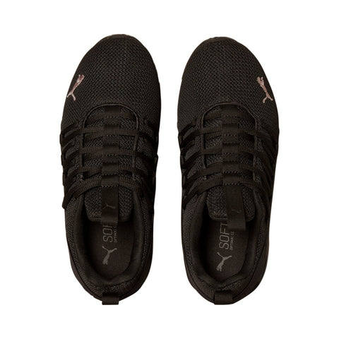 Puma Axelion 19409303 Womens Black Mesh Lace Up Athletic Running Shoes