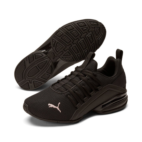 Puma Axelion 19409303 Womens Black Mesh Lace Up Athletic Running Shoes
