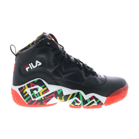 Fila MB 1BM01264-041 Mens Black Leather Lace Up Athletic Basketball Shoes