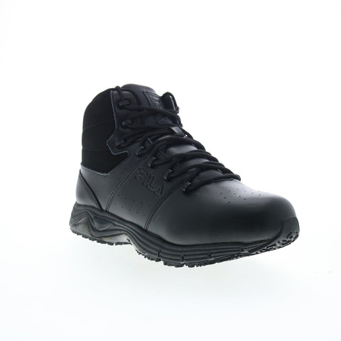 Fila Memory Breach Slip Resistant Steel Toe Mens Black Leather Work Boots