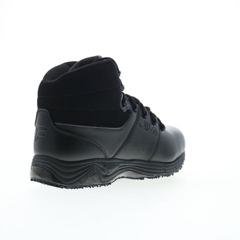 Fila Memory Breach Slip Resistant Steel Toe Mens Black Leather Work Boots