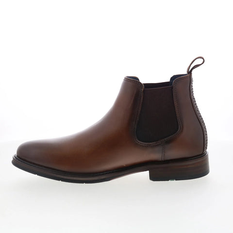 Johnston & Murphy 20-1302 Mens Brown Leather Slip On Chelsea Boots