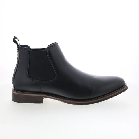 Johnston & Murphy 20-1305 Mens Black Leather Slip On Chelsea Boots