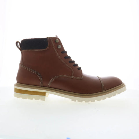 Johnston & Murphy 20-2002 Mens Brown Leather Lace Up Casual Dress Boots