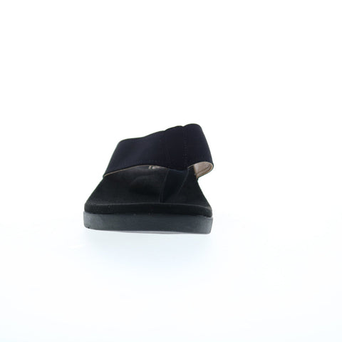 Spenco Hampton Suede 20210 Womens Black Synthetic Flip-Flops Sandals Shoes