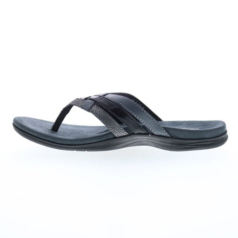 Spenco Triple Strap 20266 Womens Black Synthetic Flip-Flops Sandals Shoes