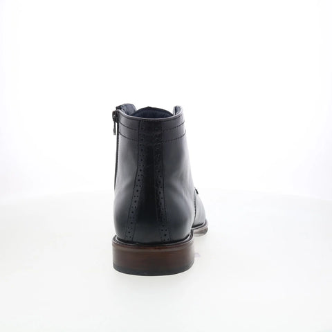 Johnston & Murphy 20-2765 Mens Black Leather Lace Up Casual Dress Boots