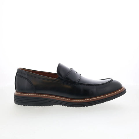 Johnston & Murphy 20-4065 Mens Black Leather Loafers & Slip Ons Penny Shoes