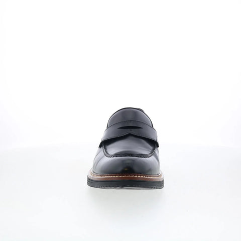 Johnston & Murphy 20-4065 Mens Black Leather Loafers & Slip Ons Penny Shoes