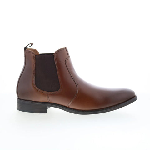 Johnston & Murphy 20-4212 Mens Brown Leather Slip On Chelsea Boots