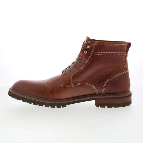 Johnston & Murphy 20-4406 Mens Brown Leather Lace Up Casual Dress Boots