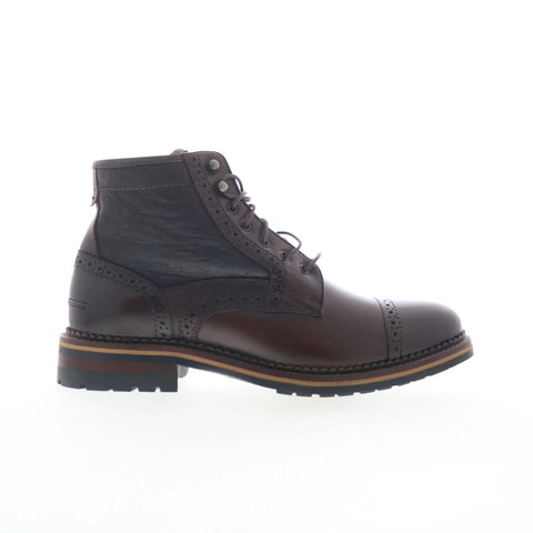 Johnston & Murphy 20-5683 Mens Brown Leather Lace Up Casual Dress Boots