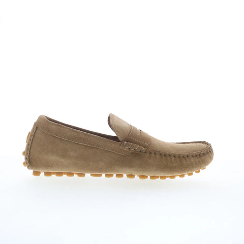 Johnston & Murphy 20-6322 Mens Beige Suede Loafers & Slip Ons Penny Shoes